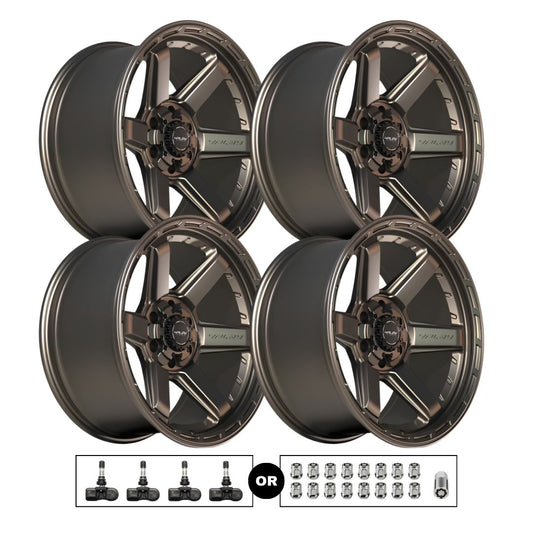 4Play 4P63 20x10 6x139.7 Bronze 4pcs | Fits Chevy Silverado 1500 | Free TPMS Sensors or Lug Nuts