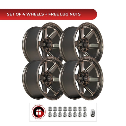 4Play 4P63 20x10 6x135 Bronze 4pcs | Fits Ford F-150 | Free TPMS Sensors or Lug Nuts