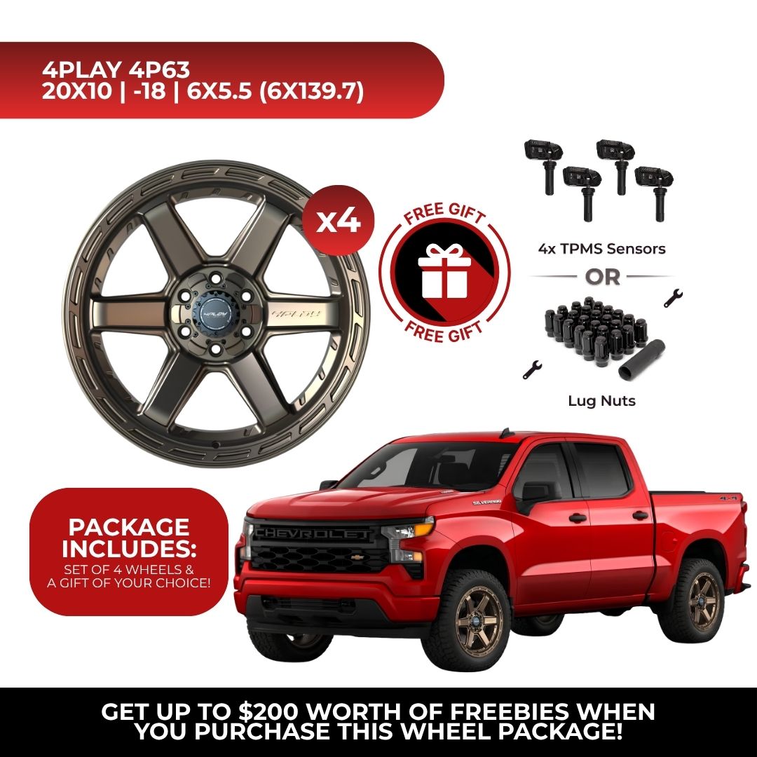 4Play 4P63 20x10 6x139.7 Bronze 4pcs | Fits Chevy Silverado 1500 | Free TPMS Sensors or Lug Nuts