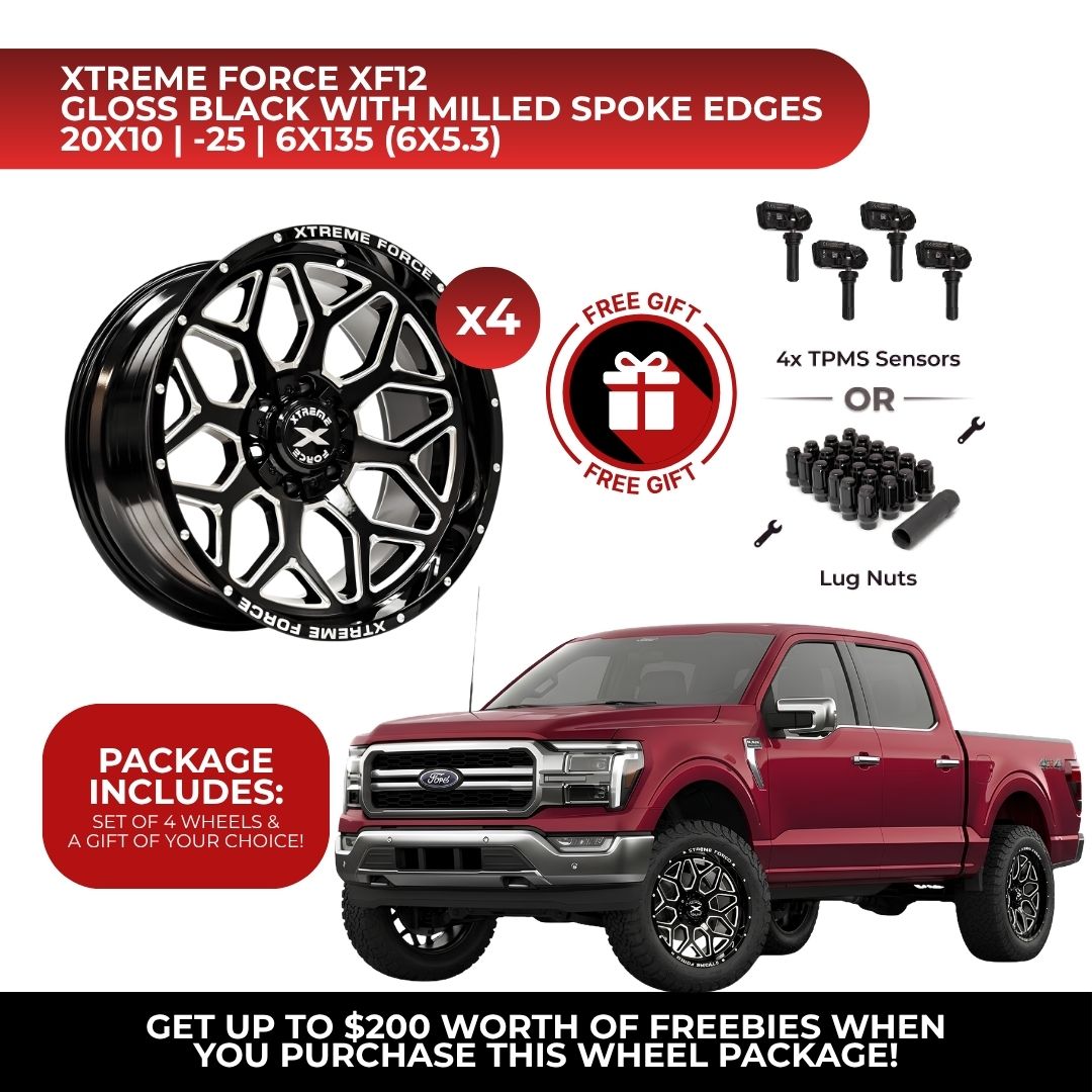 Xtreme Force XF-12 20x10 6x135 4pcs | Fits Ford F-150 | Free TPMS Sensors or Lug Nuts