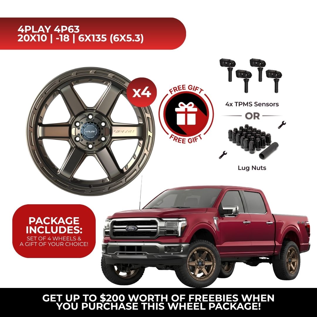 4Play 4P63 20x10 6x135 Bronze 4pcs | Fits Ford F-150 | Free TPMS Sensors or Lug Nuts