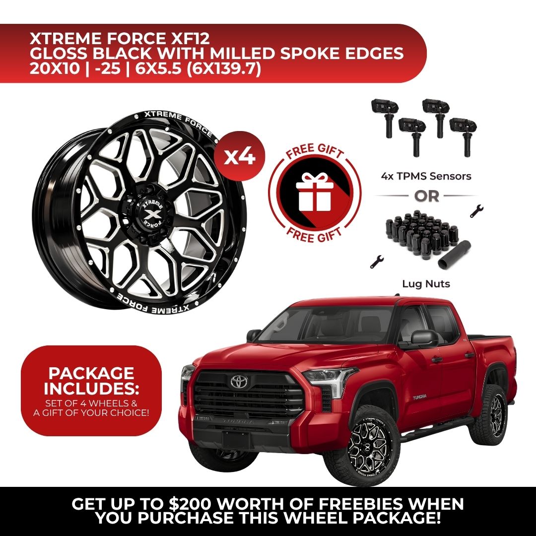 Xtreme Force XF-12 20x10 6x139.7 4pcs | Fits Toyota Tundra | Free TPMS Sensors or Lug Nuts
