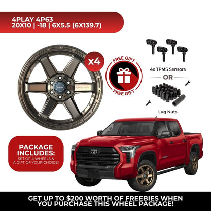 4Play 4P63 20x10 6x139.7 Bronze 4pcs | Fits Toyota Tundra | Free TPMS Sensors or Lug Nuts
