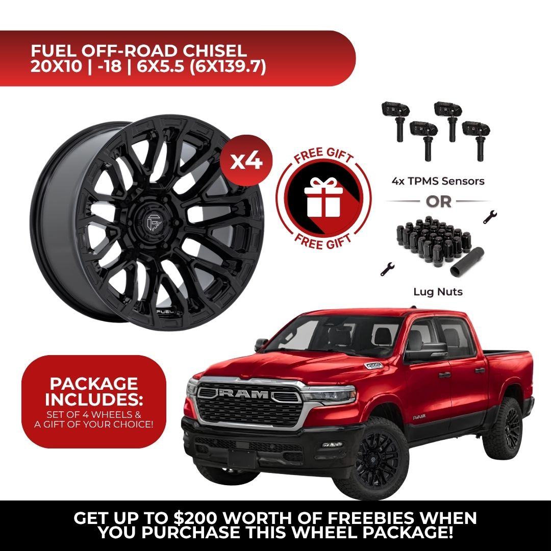 Fuel FC899 Chisel 20x10 6x139.7 4pcs | Fits RAM 1500 | Free TPMS Sensors or Lug Nuts