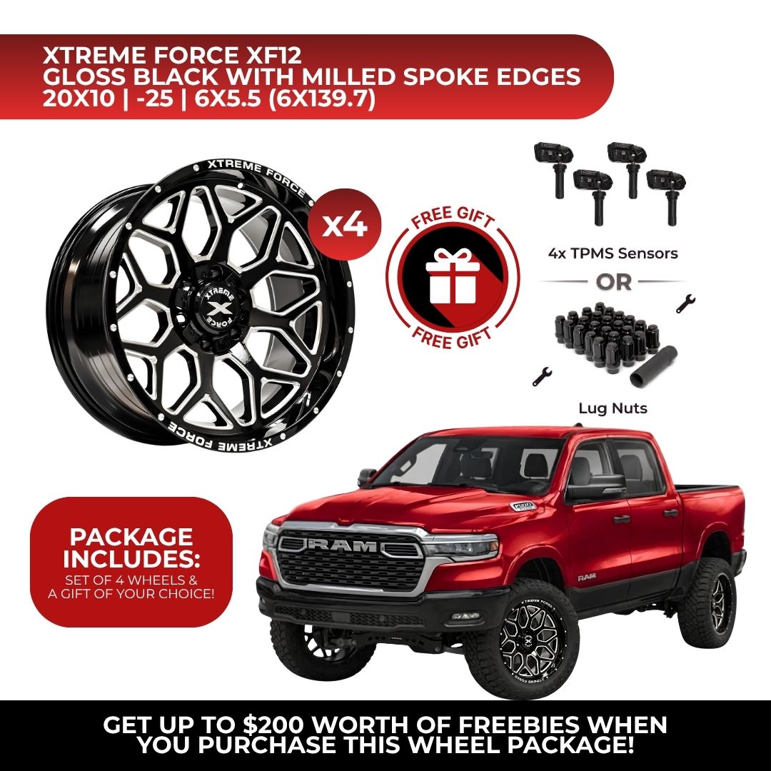 Xtreme Force XF-12 20x10 6x139.7 4pcs | Fits RAM 1500 | Free TPMS Sensors or Lug Nuts