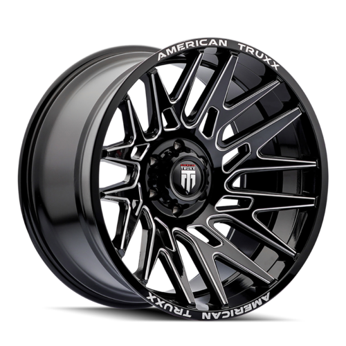 American Truxx AT1919 Evolution - 22x12 -44mm 6x135 Gloss Black Milled Wheel | AT1919-22236BM