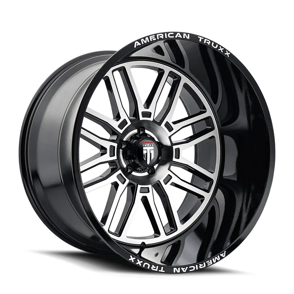 American Truxx AT1915 Restless - 24x14 -76mm 6x139.7 (6x5.5) Gloss Black Milled Wheel | AT1915-24483BM