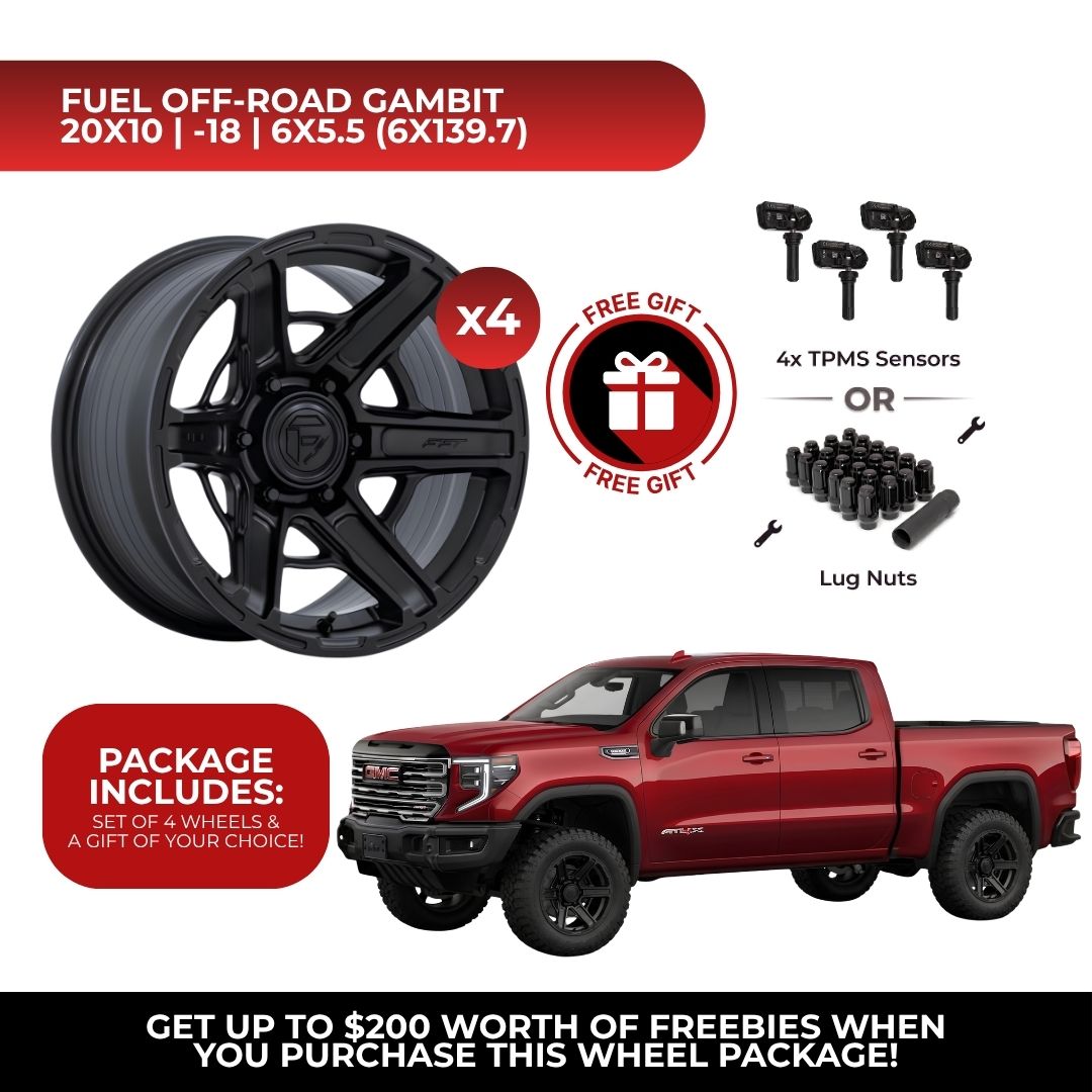 Fuel FC892 Gambit 20x10 6x139.7 4pcs | Fits GMC Sierra 1500 | Free TPMS Sensors or Lug Nuts