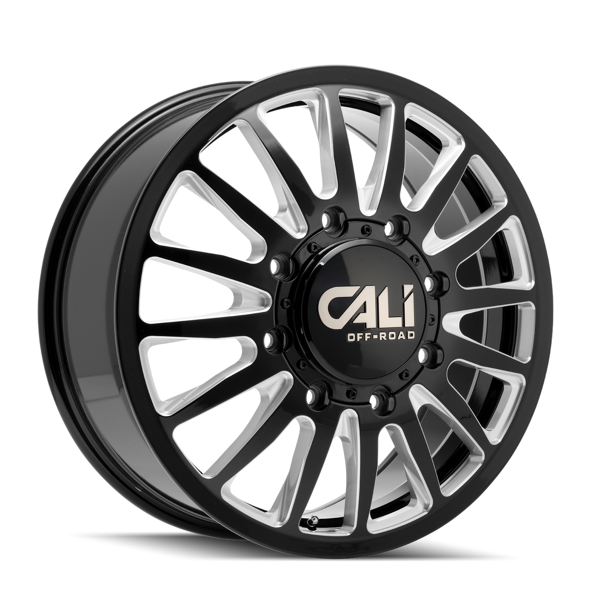 CALI OFF-ROAD SUMMIT DUALLY 9110D 20X8.25 115MM 8x200 FRONT GLOSS BLACK/MILLED SPOKES