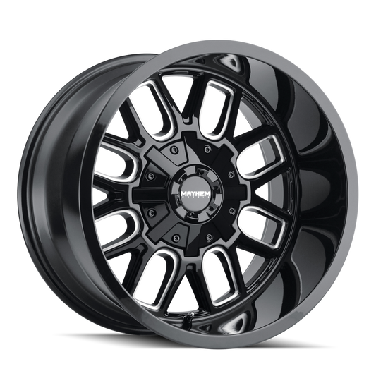 Mayhem 8107 Cogent - 20x10 -19mm 8x170 Gloss Black Milled Wheel | 8107-2170BM