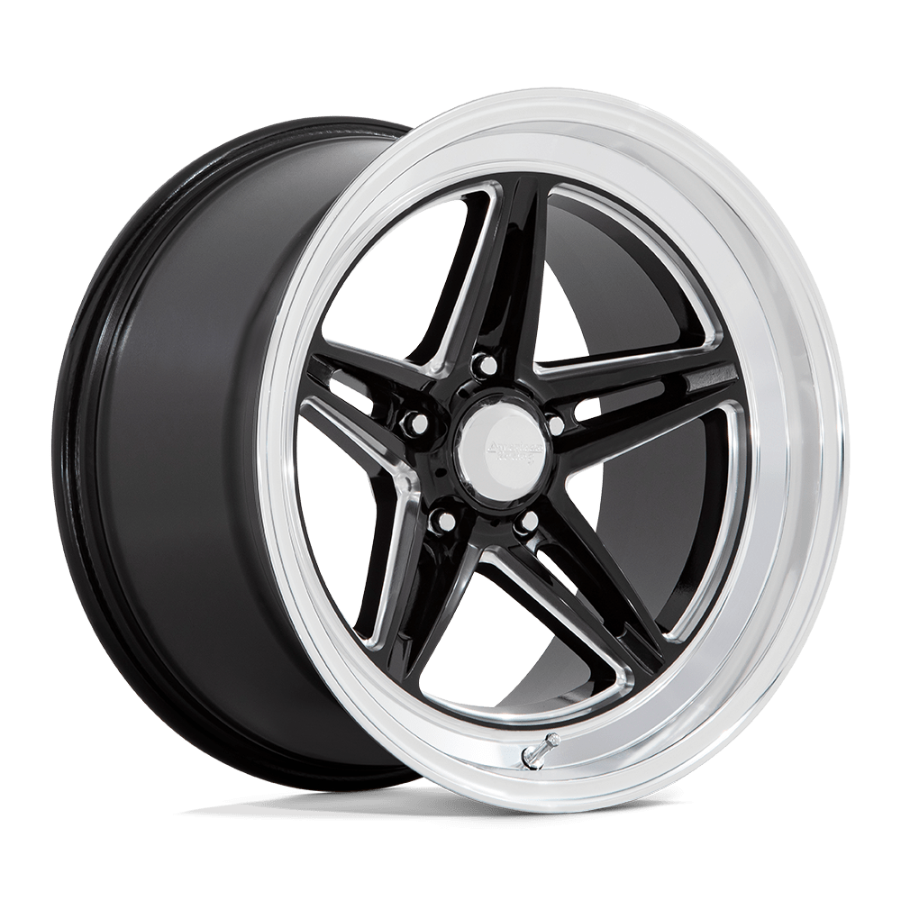 AMERICAN RACING VINTAGE VN514 GROOVE 18X8 0 5X127 GLOSS BLACK MILLED WITH DIAMOND CUT LIP