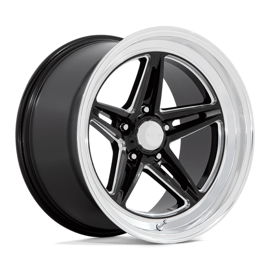 AMERICAN RACING VINTAGE VN514 GROOVE 18X8 0 5X120.65 GLOSS BLACK MILLED WITH DIAMOND CUT LIP