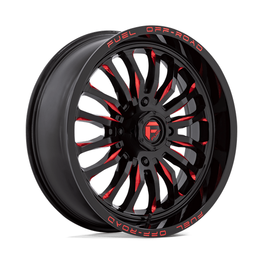 FUEL UTV D822 ARC UTV 20X7 13 4X137 GLOSS BLACK MILLED RED