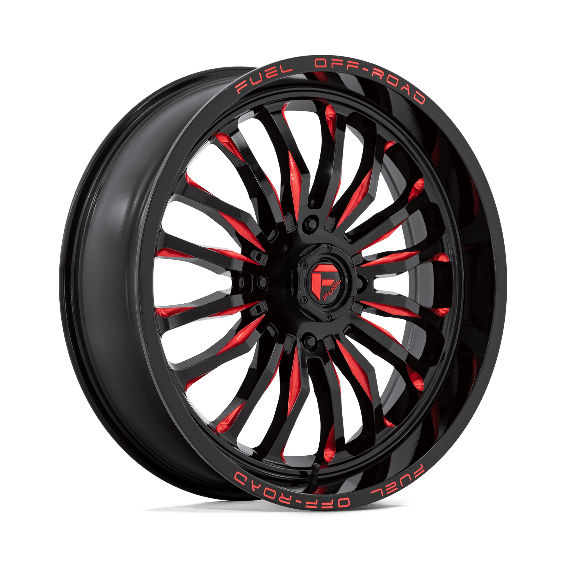 FUEL UTV D822 ARC UTV 22X7 13 4X137 GLOSS BLACK MILLED RED