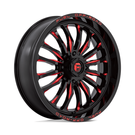 FUEL UTV D822 ARC UTV 22X7 13 4X137 GLOSS BLACK MILLED RED