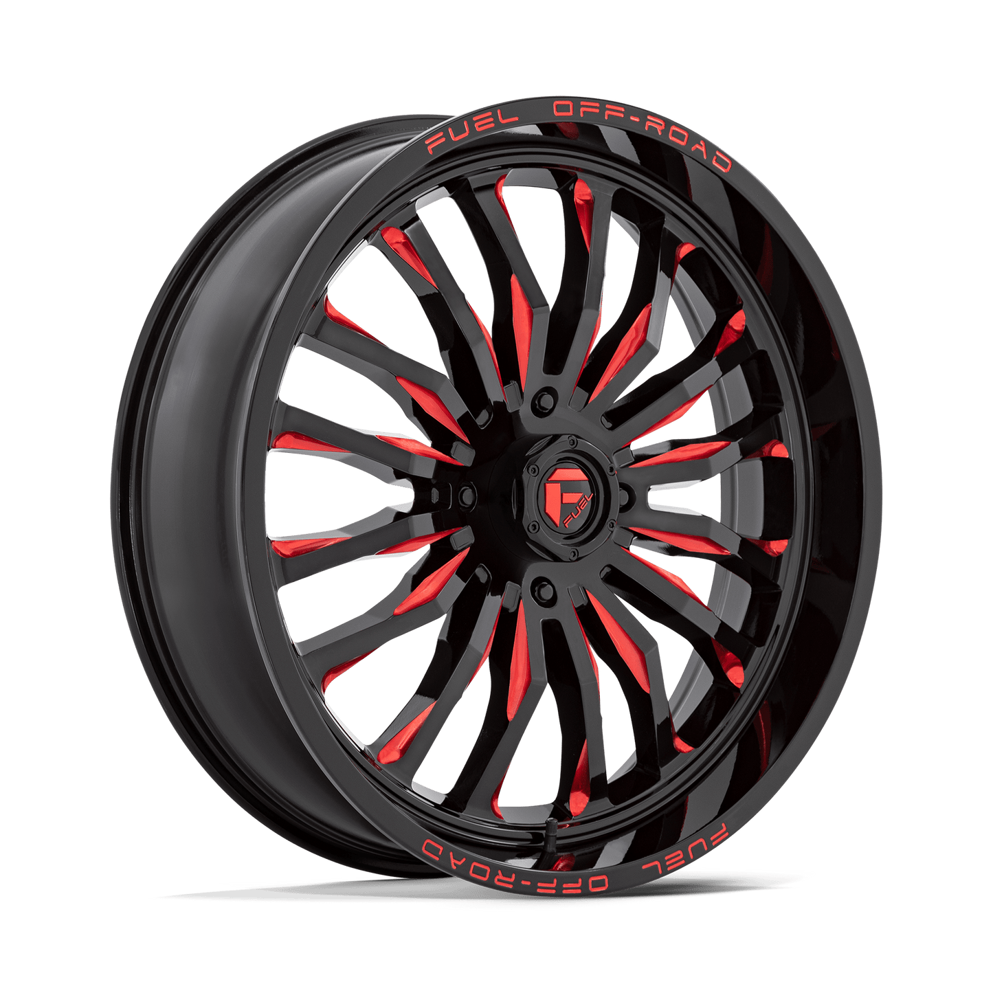 FUEL UTV D822 ARC UTV 24X7 13 4X156 GLOSS BLACK MILLED RED