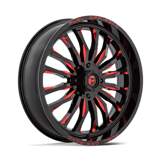 FUEL UTV D822 ARC UTV 24X7 13 4X156 GLOSS BLACK MILLED RED