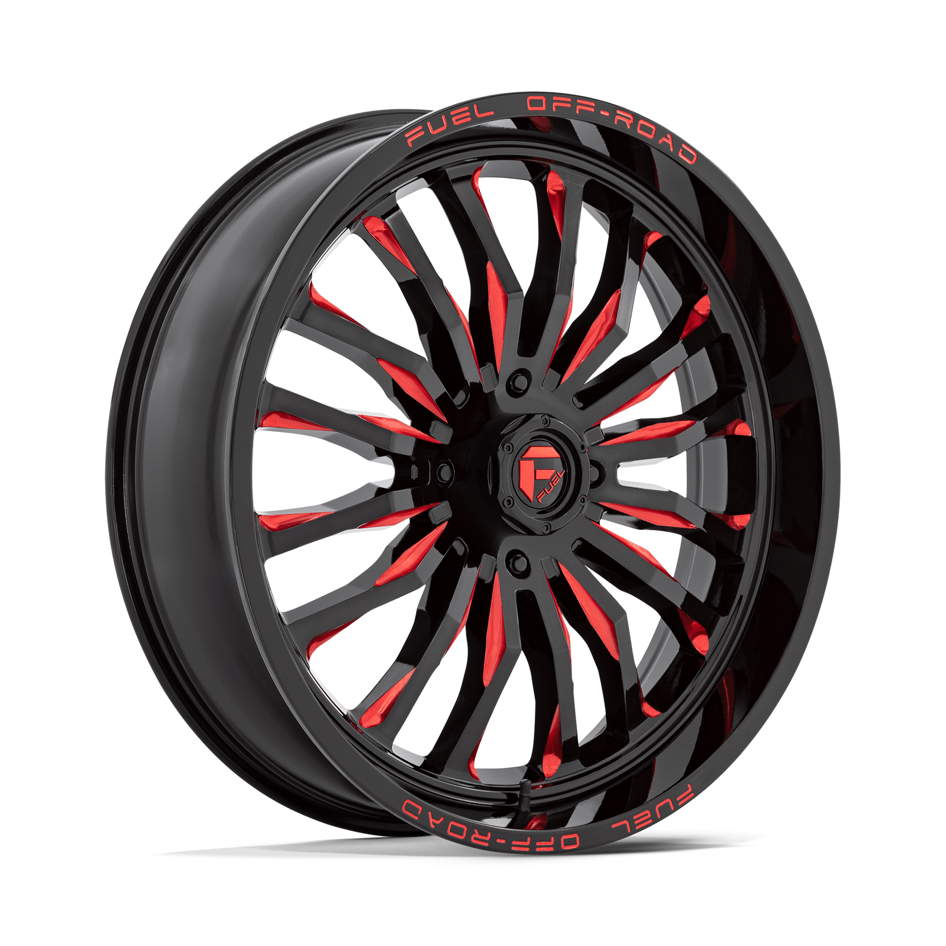 FUEL UTV D822 ARC UTV 24X7 13 4X137 GLOSS BLACK MILLED RED
