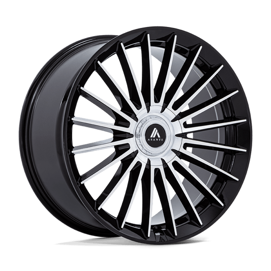 ASANTI BLACK AB048 VICEROY 22x10.5 15 Blank GLOSS BLACK W/ MACHINED FACE