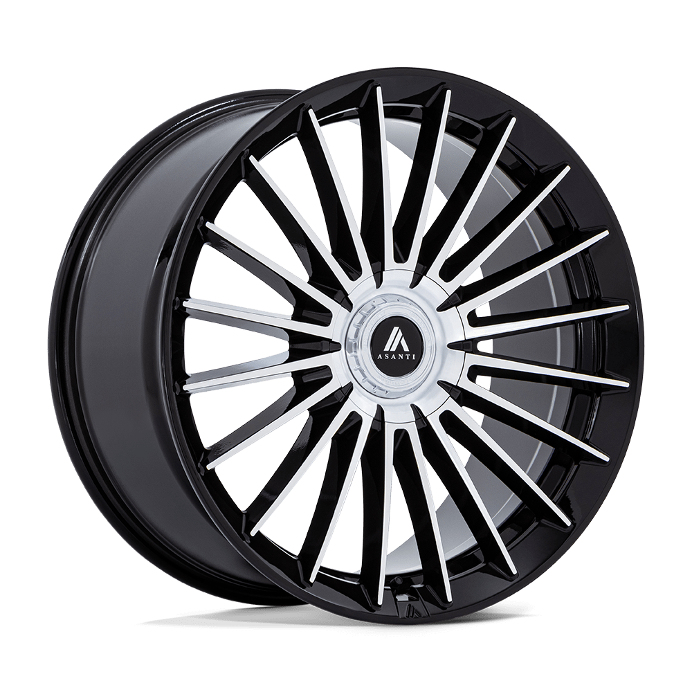 ASANTI BLACK AB048 VICEROY 26x10 20 Blank GLOSS BLACK W/ MACHINED FACE