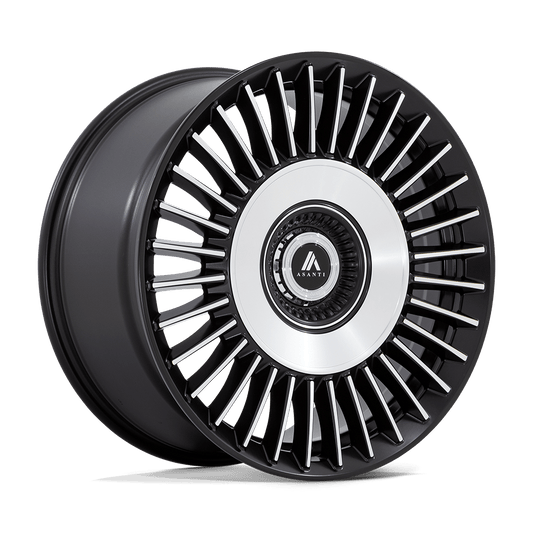 ASANTI BLACK ABL-40 TIARA 22X10.5 18 5X115/5X120 SATIN BLACK WITH BRIGHT MACHINED FACE