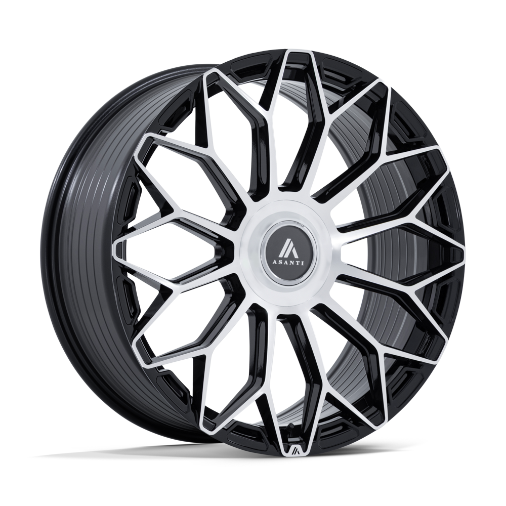 Asanti Black AB051 ENVOY - 20x9 20mm 5x108, 5x112, 5x114.3, 5x115, 5x120, 5x127, 5x130 Gloss Black Machined Wheel | AB051BD20900020