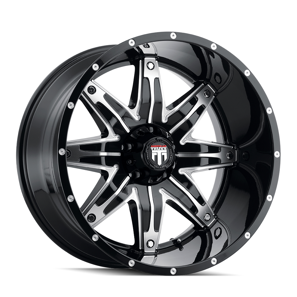 AMERICAN TRUXX LONESTAR AT185 22x12 -44 5x150 BLACK/MACHINED