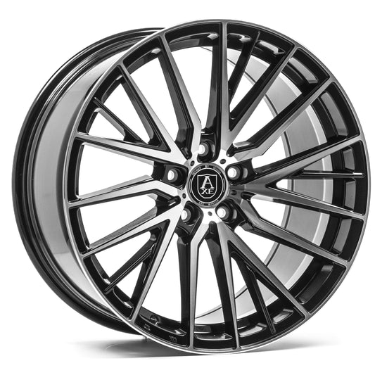 AXE EX40 22x9 35 5x108 BLACK AND POLISHED FACE