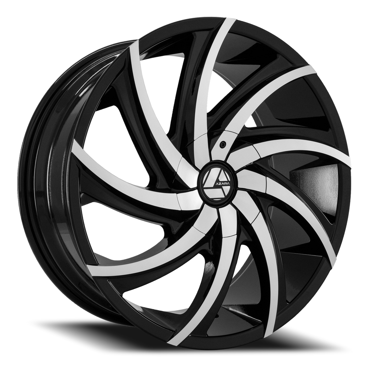 AZARA AZA-503 28X9.5 15 5X115/5X120 GLOSS BLACK & MACHINED