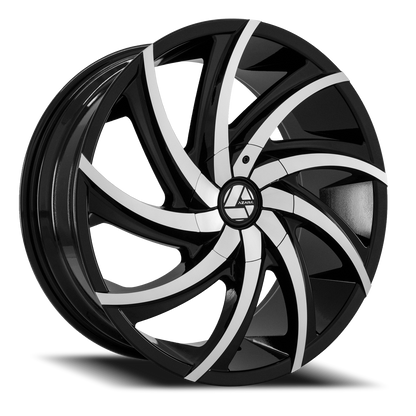 AZARA AZA-503 28X9.5 15 5X115/5X120 GLOSS BLACK & MACHINED