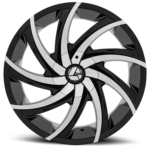 AZARA AZA-503 28X9.5 15 5X115/5X120 GLOSS BLACK & MACHINED
