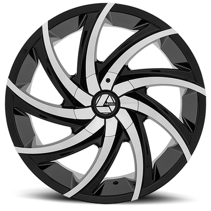 AZARA AZA-503 28X9.5 15 5X115/5X120 GLOSS BLACK & MACHINED