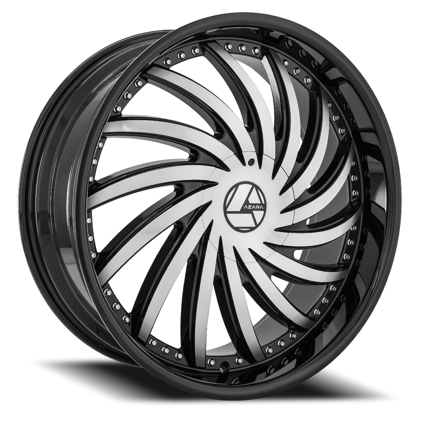 AZARA AZA-508 22X9.5 15 BLANK GLOSS BLACK & MACHINED