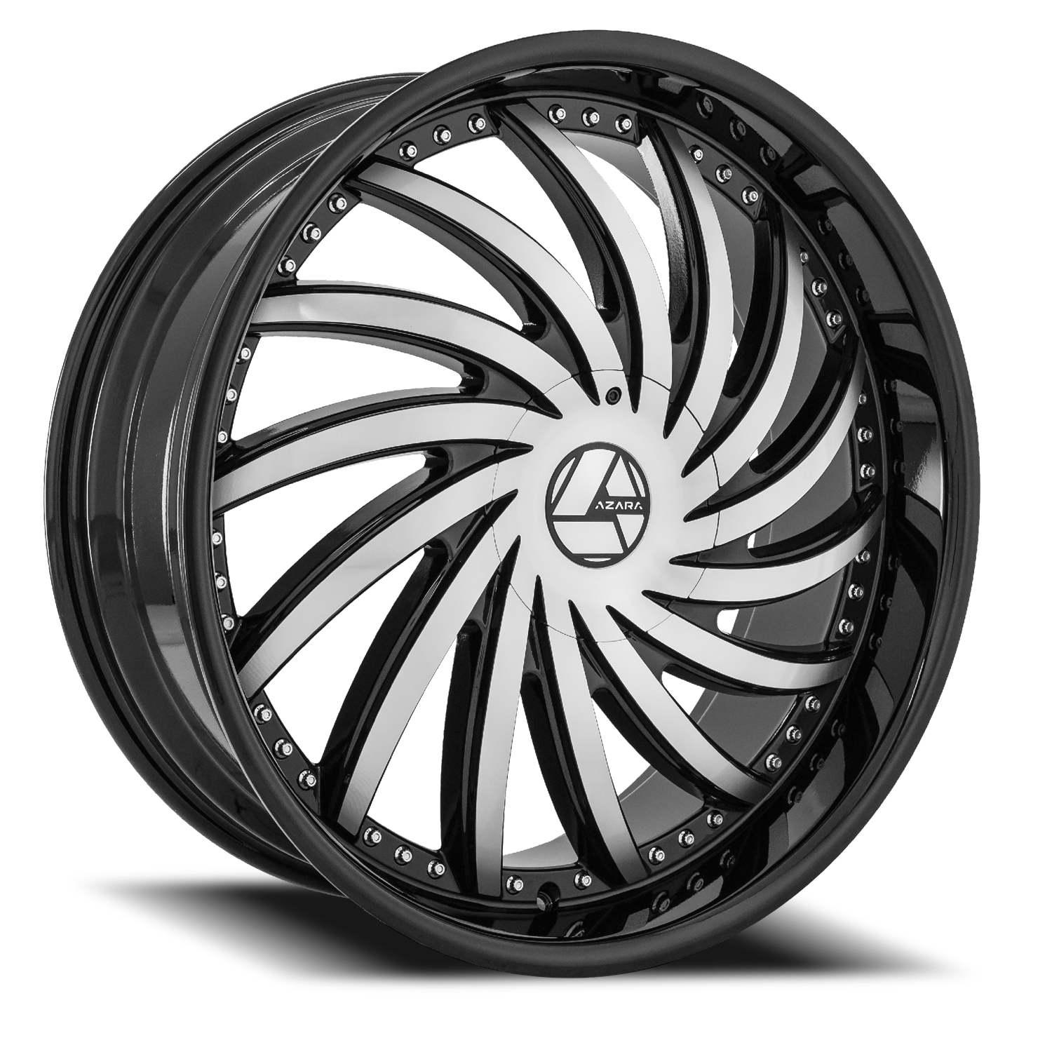 AZARA AZA-508 22X9.5 15 BLANK GLOSS BLACK & MACHINED