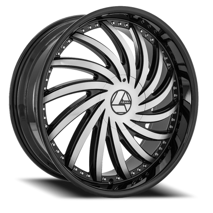 AZARA AZA-508 22X9.5 15 BLANK GLOSS BLACK & MACHINED