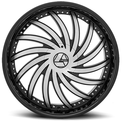 AZARA AZA-508 22X9.5 15 BLANK GLOSS BLACK & MACHINED