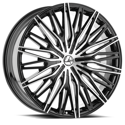 AZARA AZA-522 22X8.5 38 5X112/5X114.3 GLOSS BLACK & MACHINED