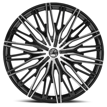AZARA AZA-522 24X9 25 6X135/6X139.7 GLOSS BLACK & MACHINED