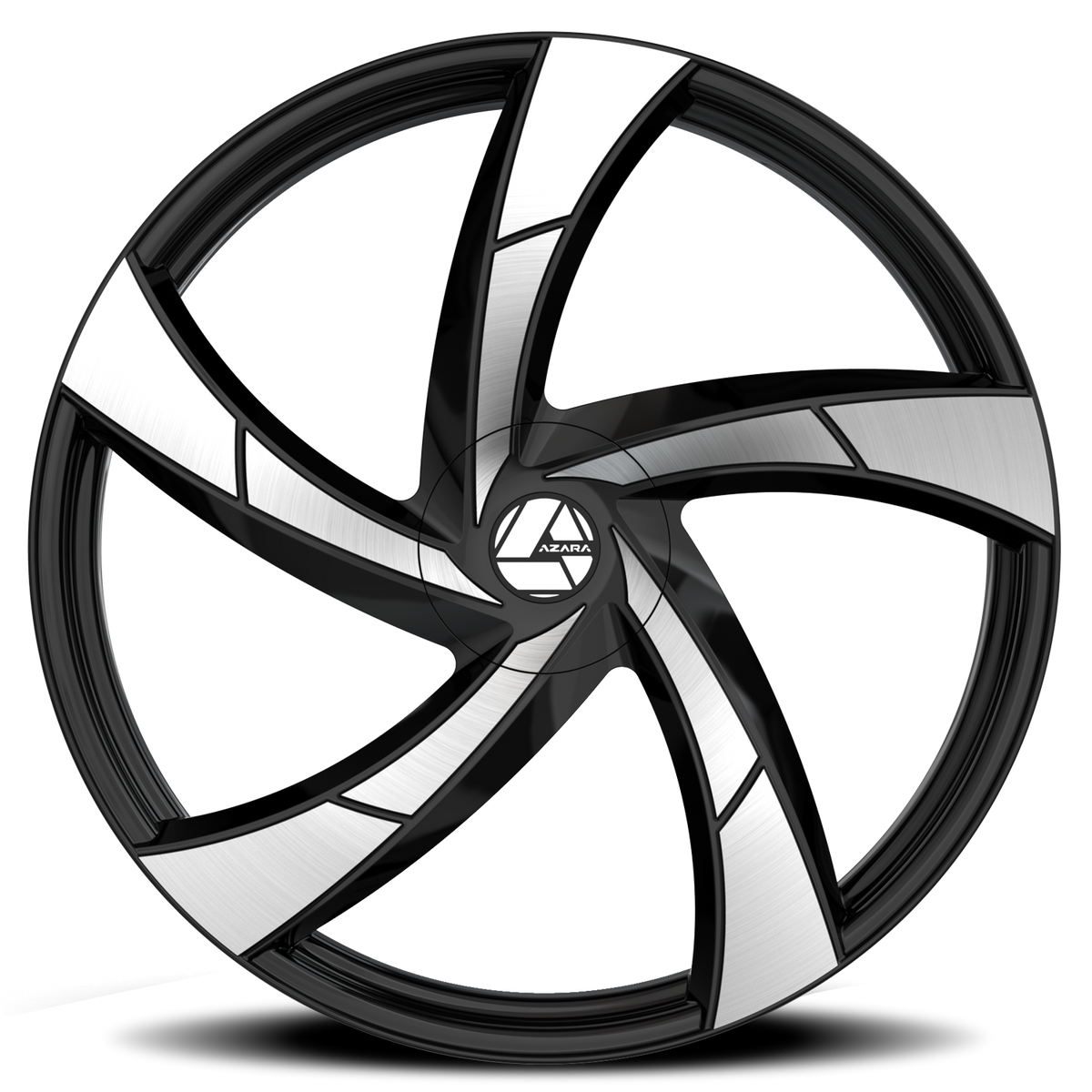 AZARA AZA-524 22X8.5 38 5X112/5X114.3 GLOSS BLACK & MACHINED