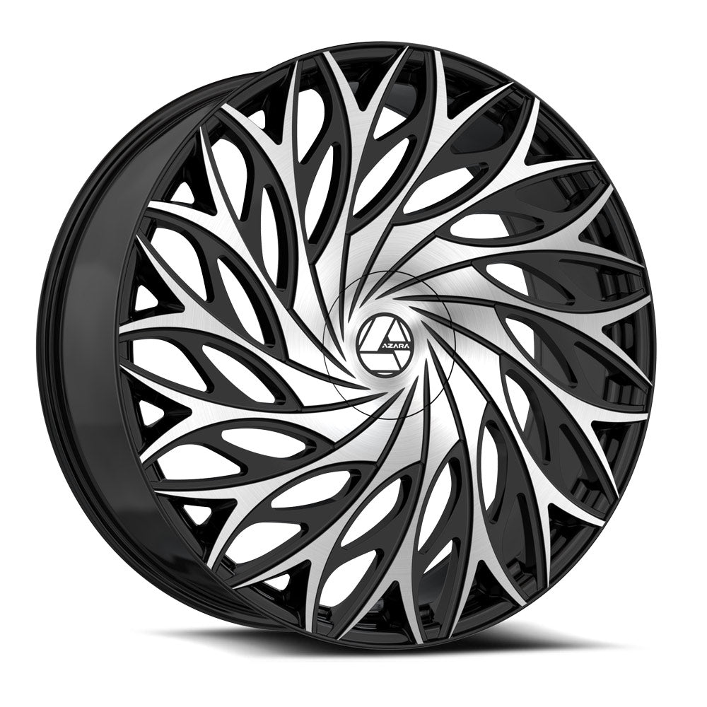 AZARA AZA-525 22X9.5 15 BLANK GLOSS BLACK & MACHINED