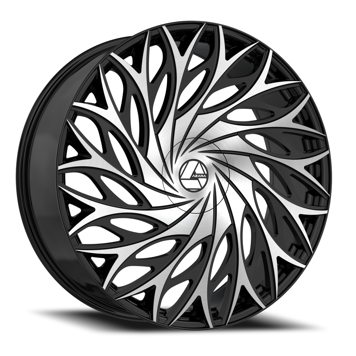 AZARA AZA-525 22X9.5 15 5X115/5X120 GLOSS BLACK & MACHINED