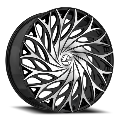 AZARA AZA-525 22X9.5 15 5X115/5X120 GLOSS BLACK & MACHINED