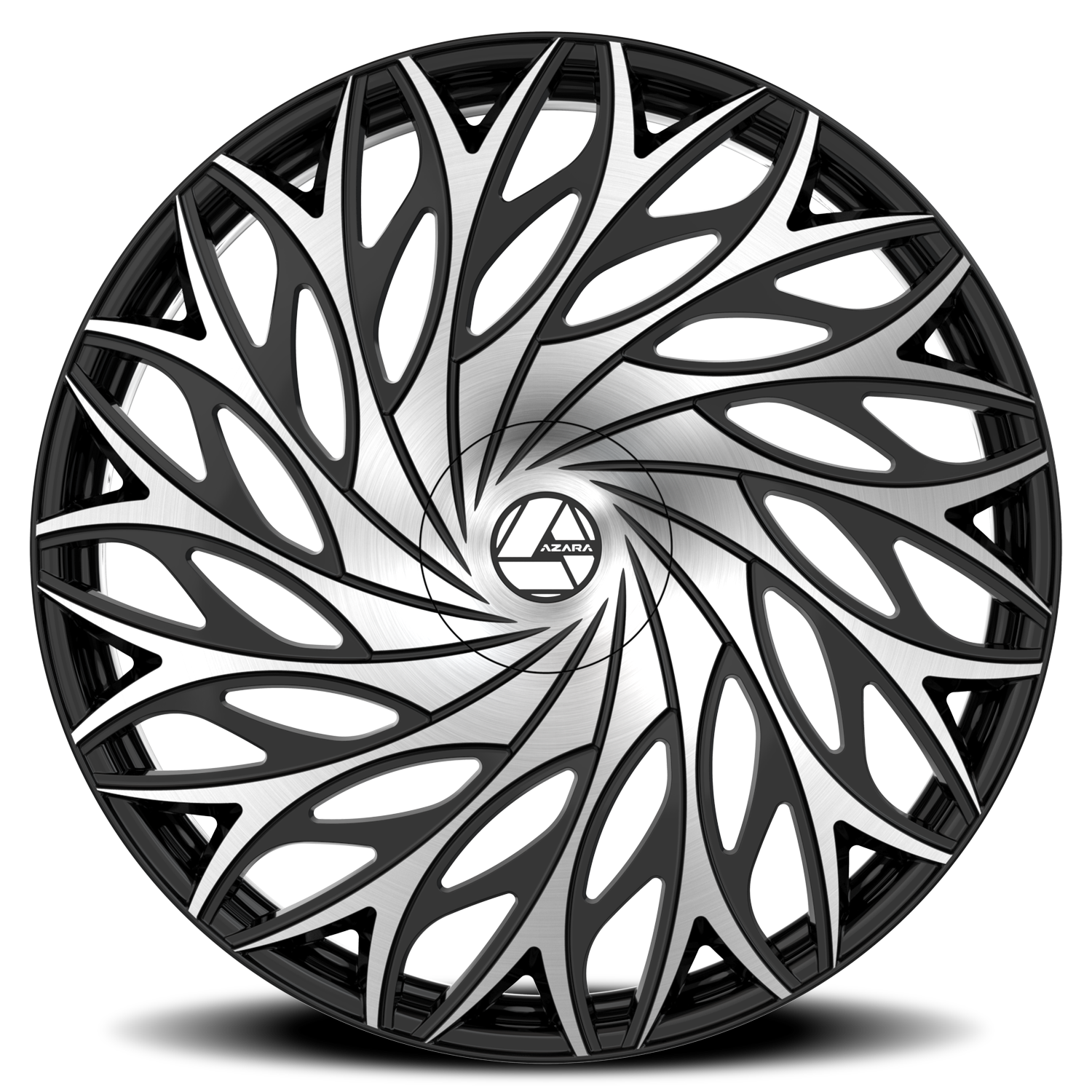 AZARA AZA-525 28X9.5 15 BLANK GLOSS BLACK & MACHINED