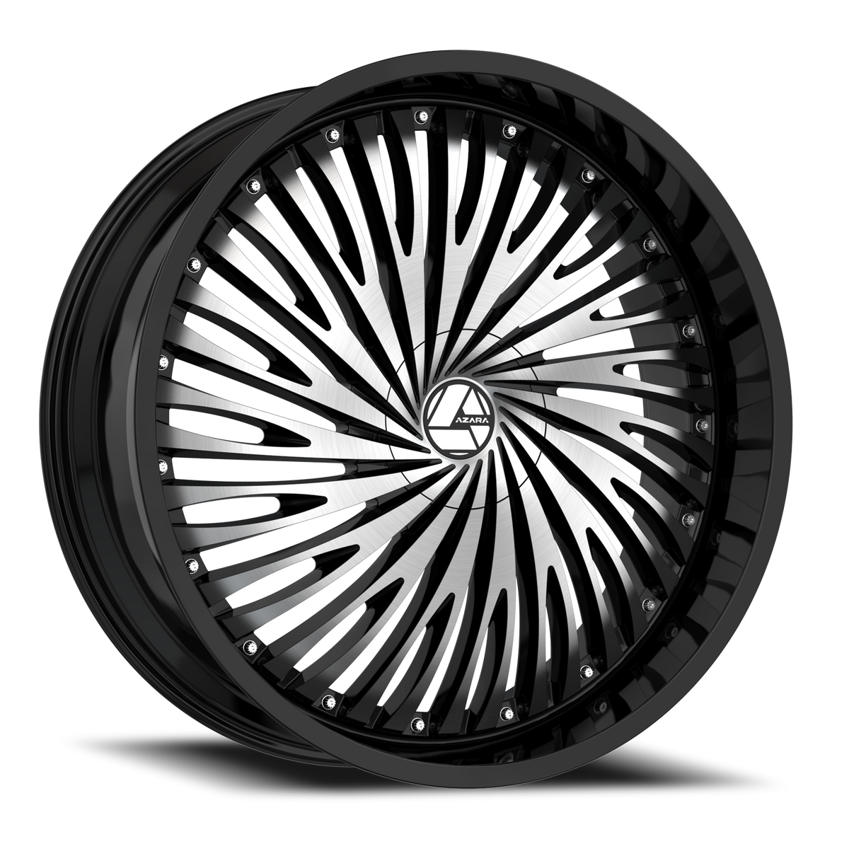 AZARA AZA-526 18X8 35 5X112/5X114.3 GLOSS BLACK & MACHINED