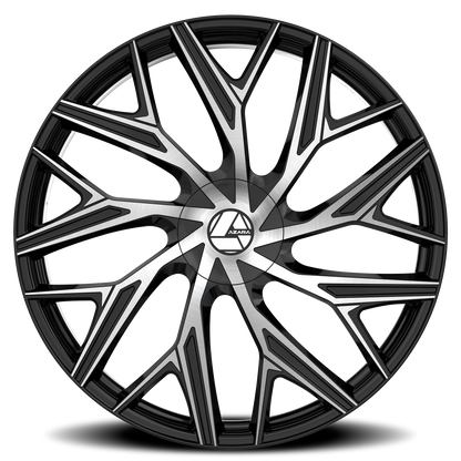 AZARA AZA-527 20X8.5 35 5X108/5X114.3 GLOSS BLACK & MACHINED