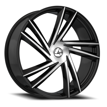 AZARA AZA-529 22X8.5 38 5X112/5X114.3 GLOSS BLACK & MACHINED
