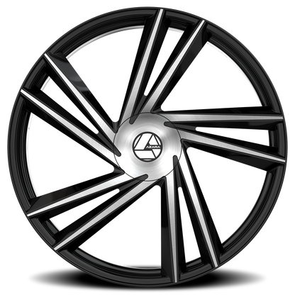 AZARA AZA-529 22X8.5 38 5X112/5X114.3 GLOSS BLACK & MACHINED