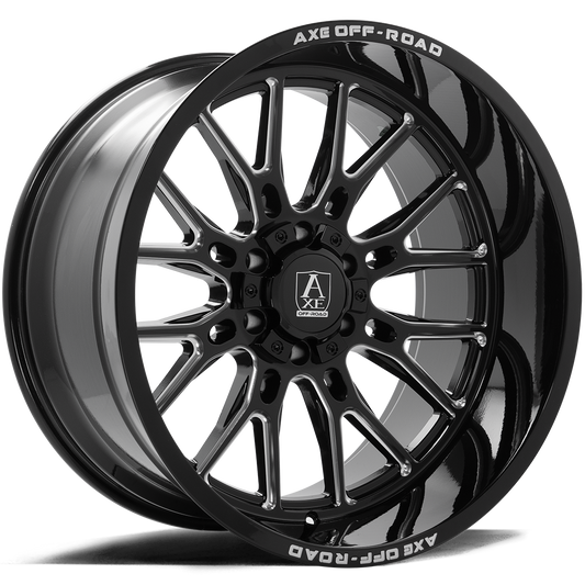AXE ATLAS 20x10 -19 5x127 (5x5)/5x139.7 (5x5.5) Gloss Black Milled