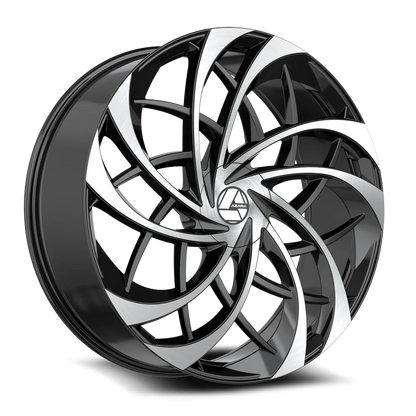 AZARA AZA-540 18X8 35 5X112/5X114.3 GLOSS BLACK & MACHINED