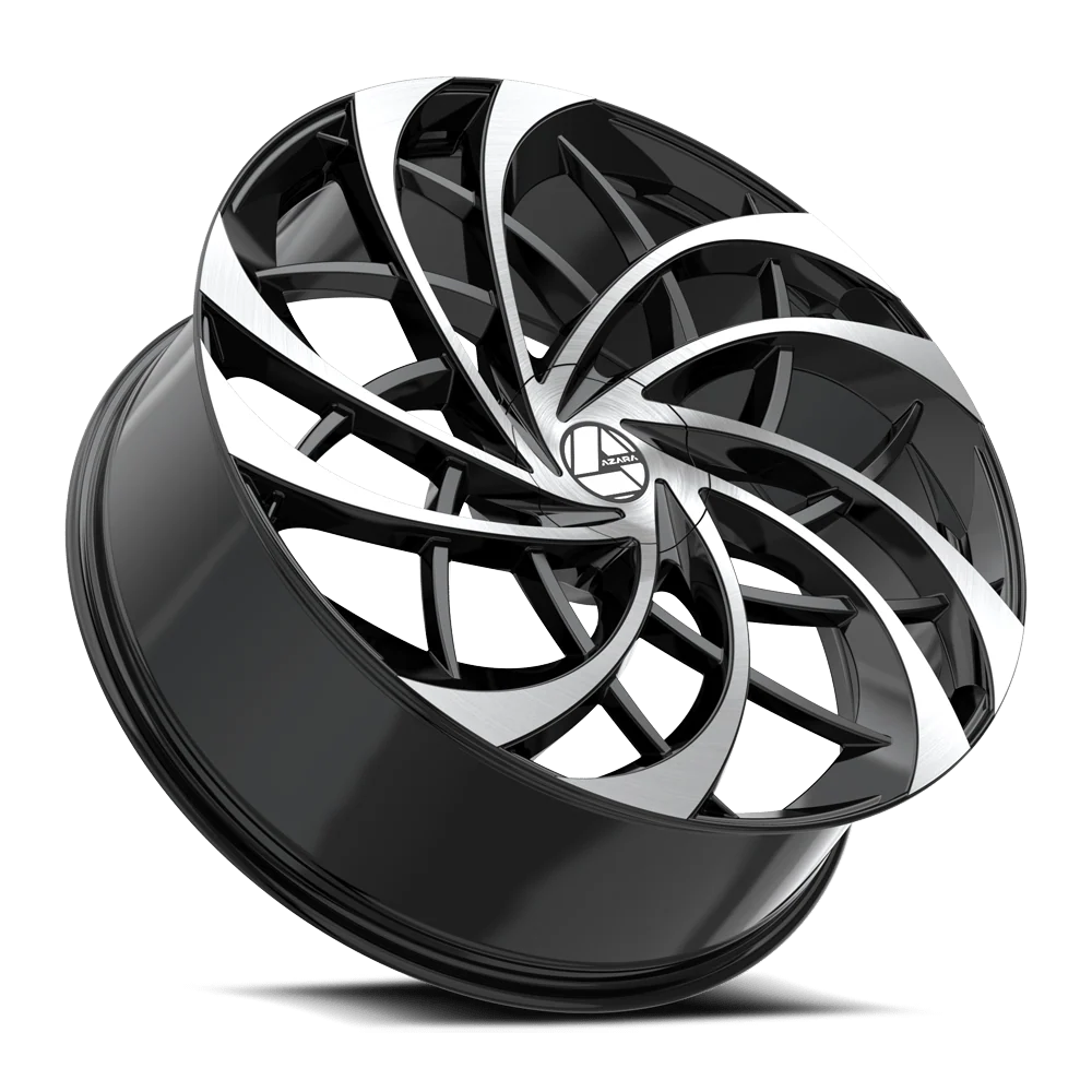 AZARA AZA-540 18X8 35 5X112/5X114.3 GLOSS BLACK & MACHINED
